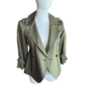 Cynthia Steffe Vintage Olive Green Military Style Blazer Jacket Women’s XS